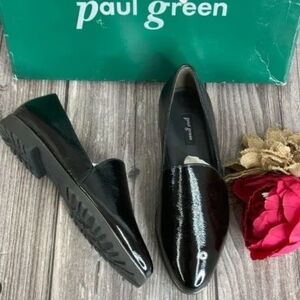 Paul Green Uptown Black Shiny Leather Loafer Flats Women Size 5